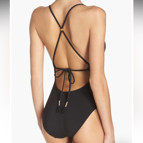 Robin Piccone Ava Cut Out Braided Strappy One Piece Swimsuit Size 14 - Picture 2 of 9
